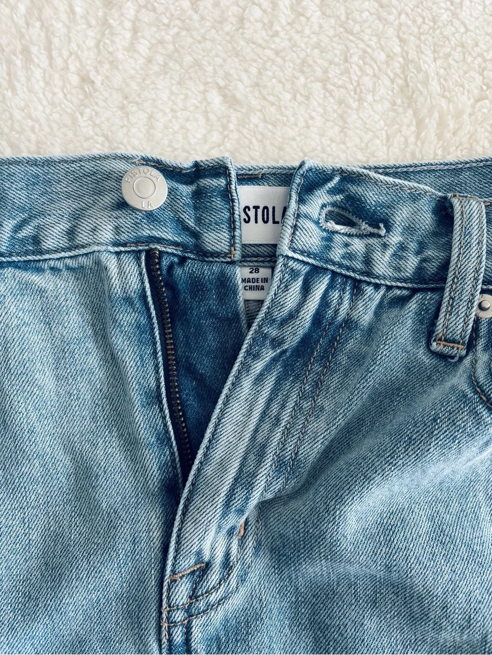 Pistola Denim Mini Skirt Women’s Size 28 Light Wash Jean Skirt Y2K Casual